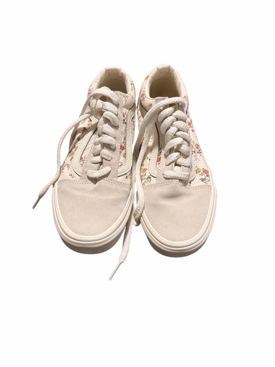Vans Shoes - Vans Floral Canvas Low-Top Sneakers - Cream with Pink & Green Accents
